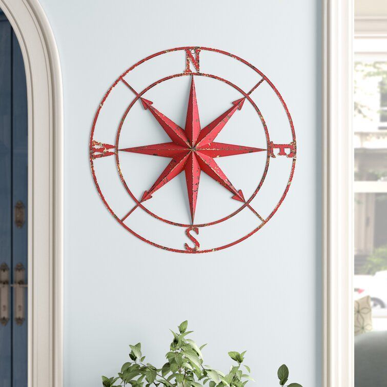 Round Compass Outdoor Wall Decor