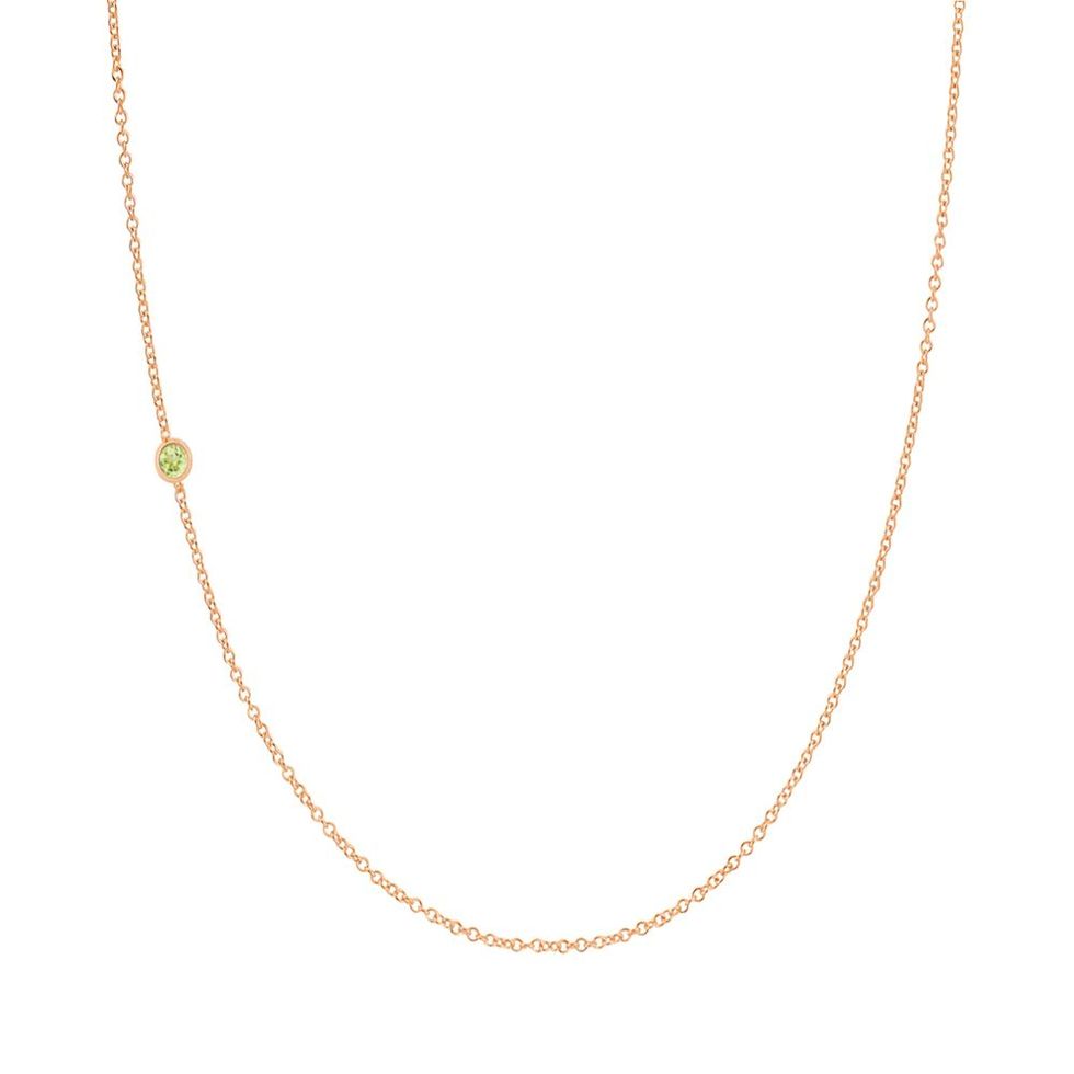 14K Gold Asymmetrical Birthstone Necklace