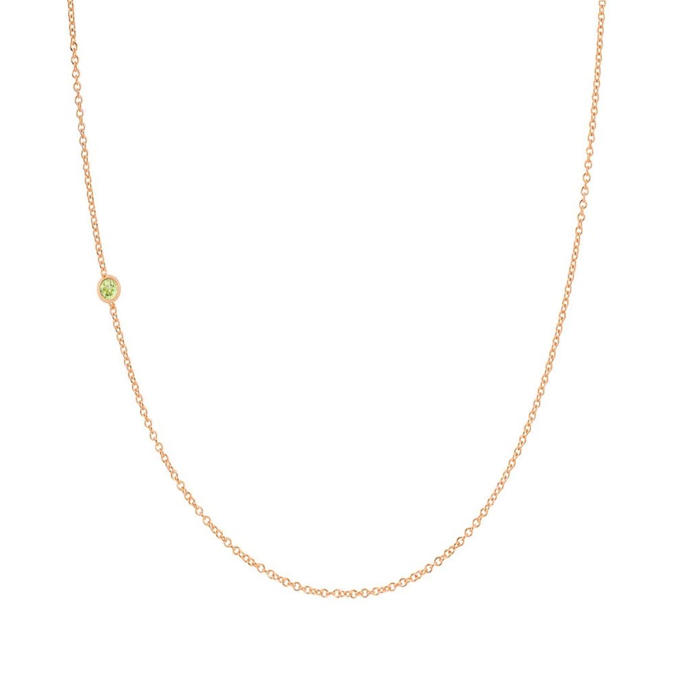 14K Gold Asymmetrical Birthstone Necklace 14K Gold Asymmetrical Birthstone Necklace