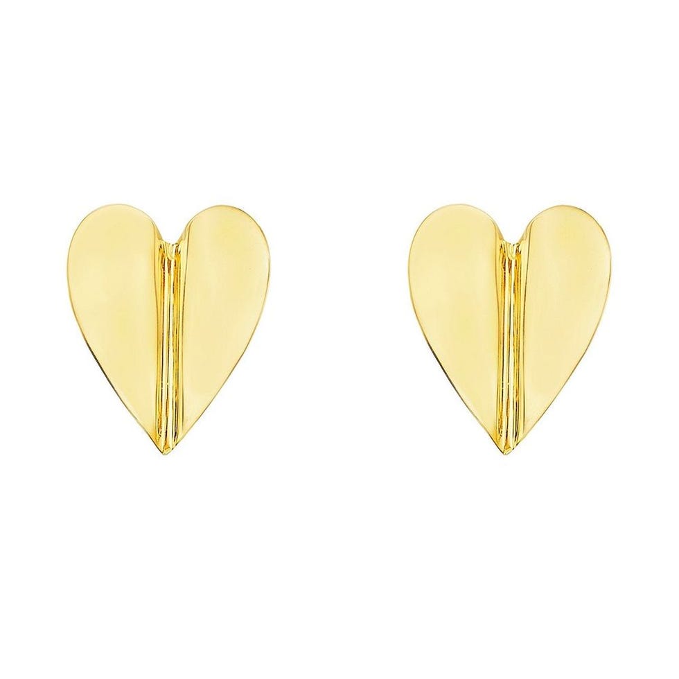 18K Yellow Gold Wings of Love Folded Stud Earrings