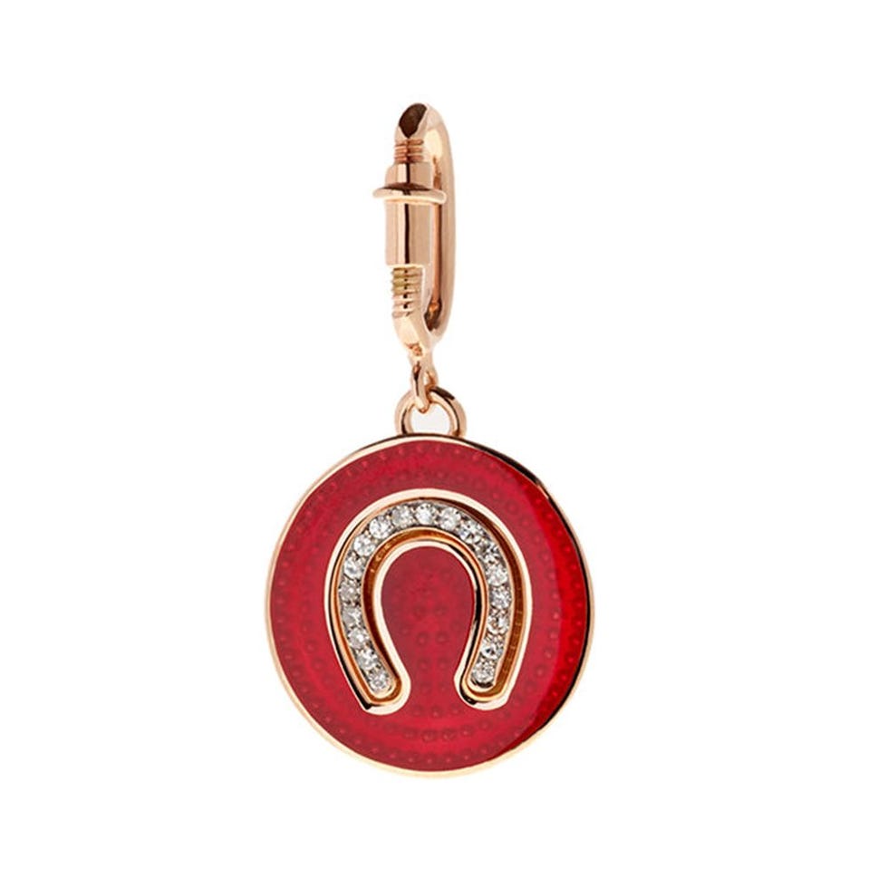 Rusty Red Horseshoe Diamond Charm Rusty Red Horseshoe Diamond Charm