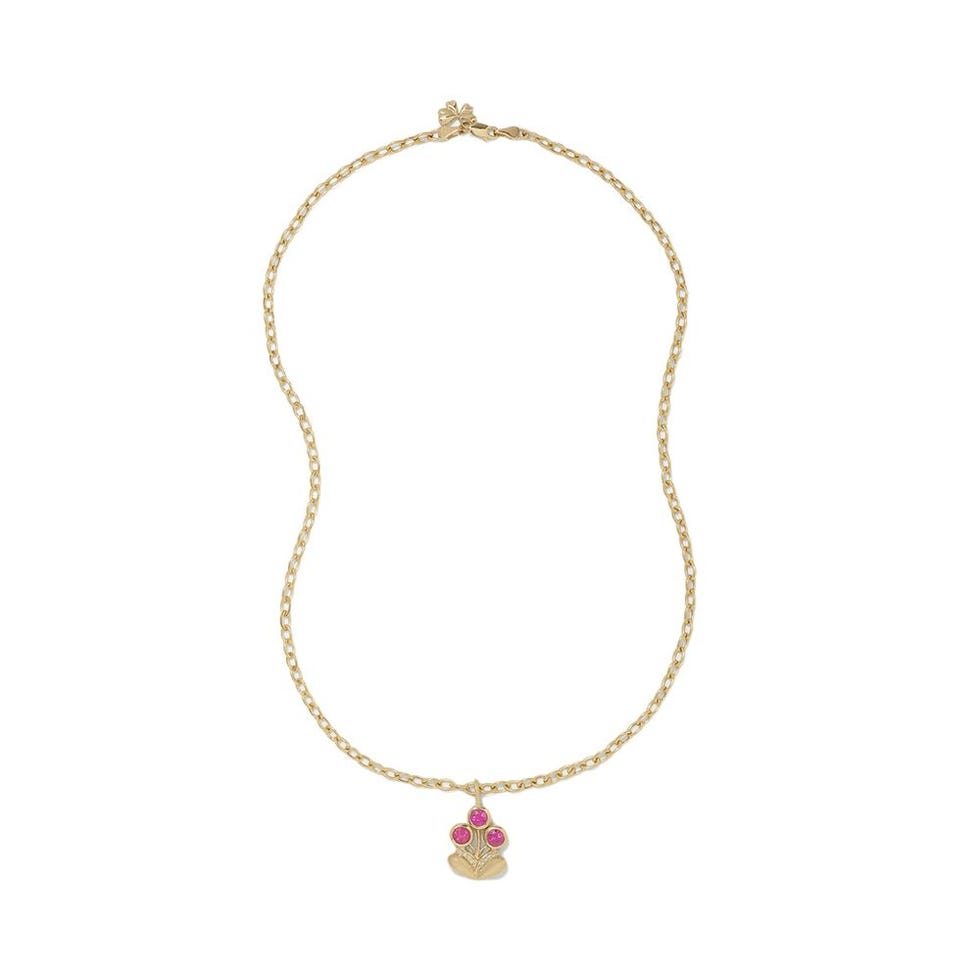 Bouquet Medium 14-karat Gold, Tourmaline and Diamond Necklace