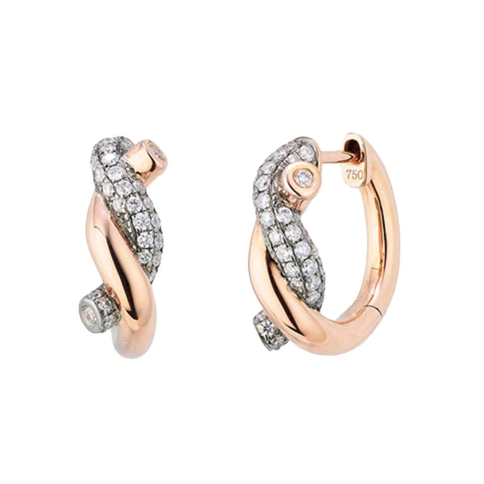 Black Gold-Rose Gold Diamond Small Ties Earrings