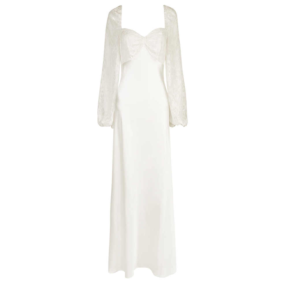 Gio - Velvet Burnout Ivory Dress