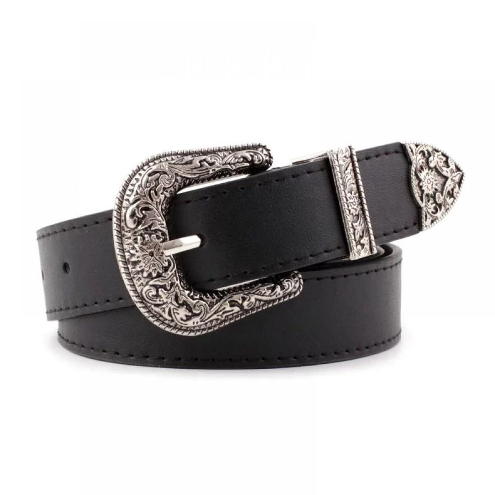 Leather Western Belts For Women，Ladies Cowgirl Belts Country Belts With  Buckle Cowboy Vintage Belts