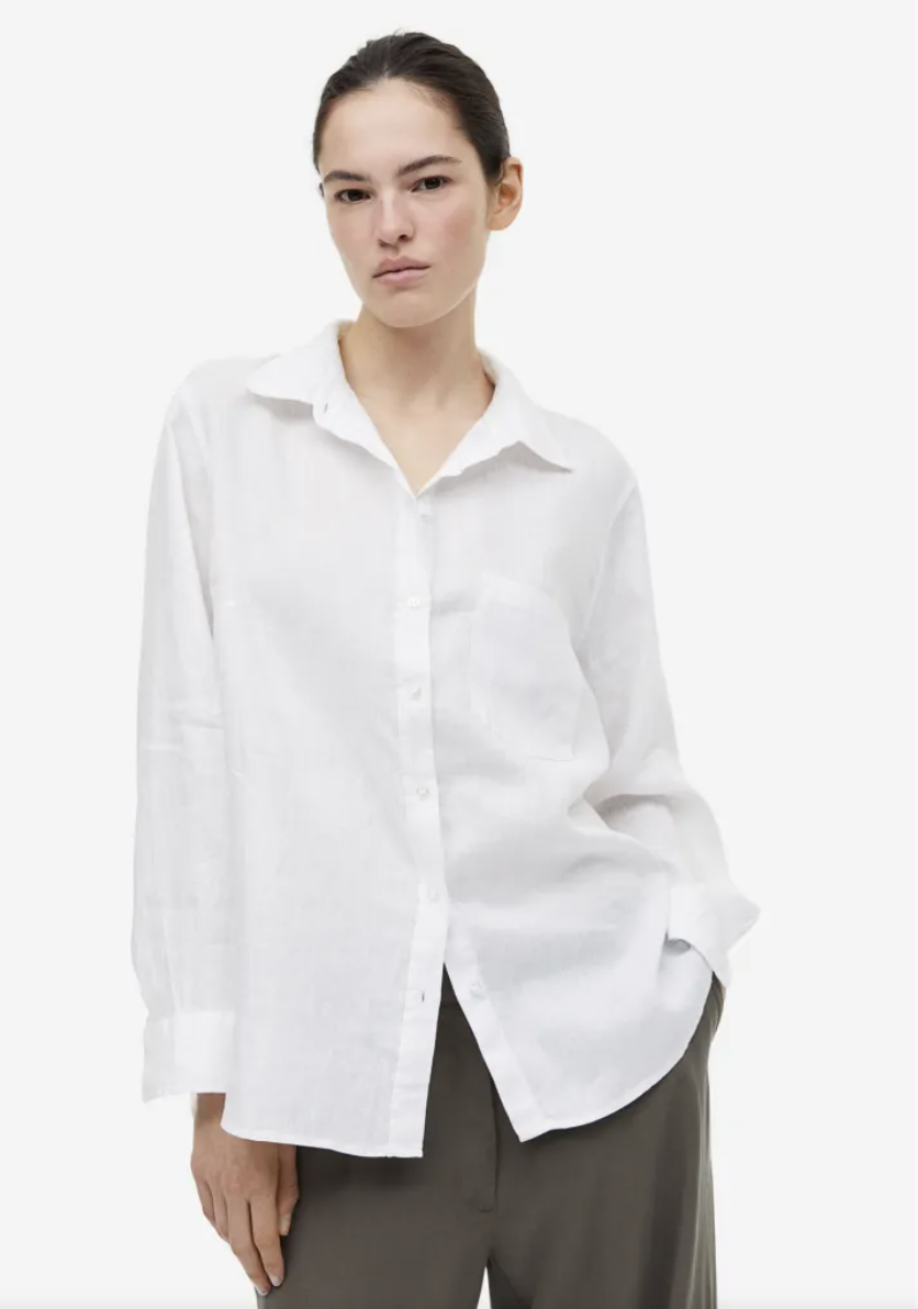 100 Percent Linen Button-Up Shirt