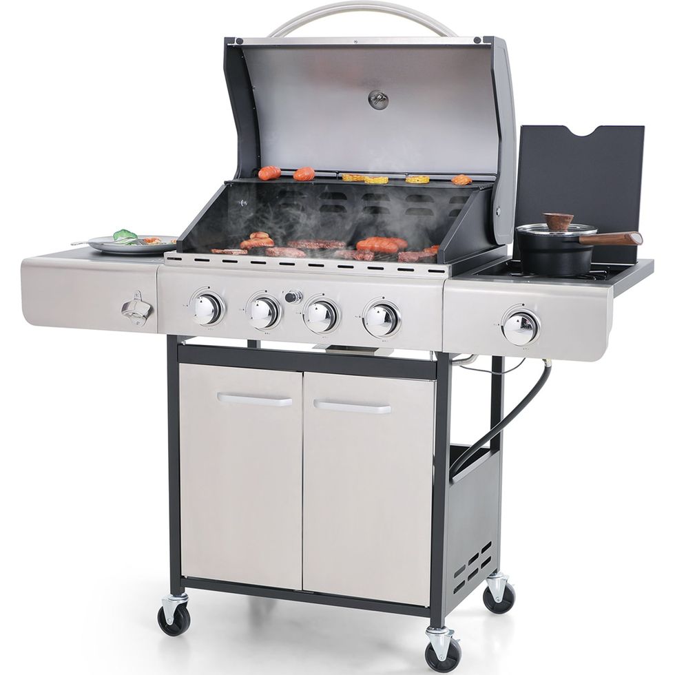 Stainless Steel Portable Four-Burner Propane Gas Grill