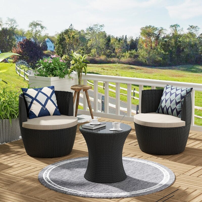 3 Piece Round Bistro Seating Set