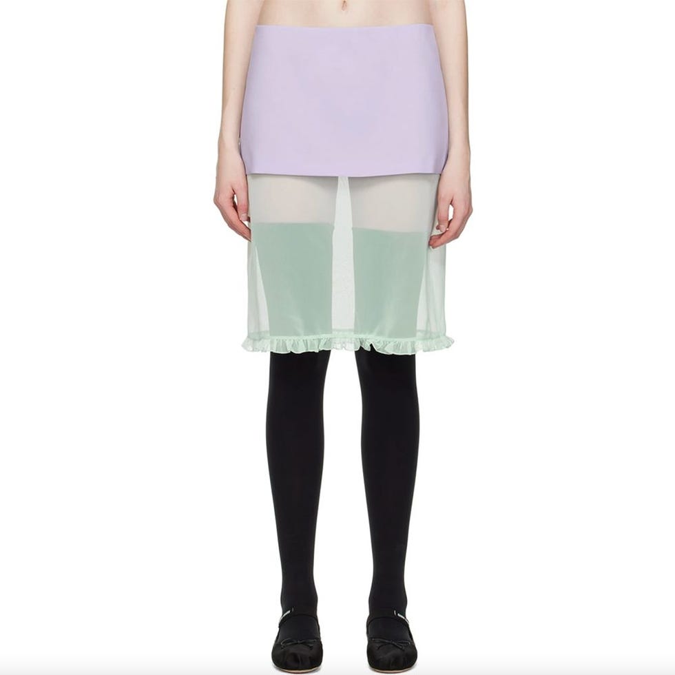 Lila & grüner Midirock aus Serin Lila & grüner Midirock aus Serin
