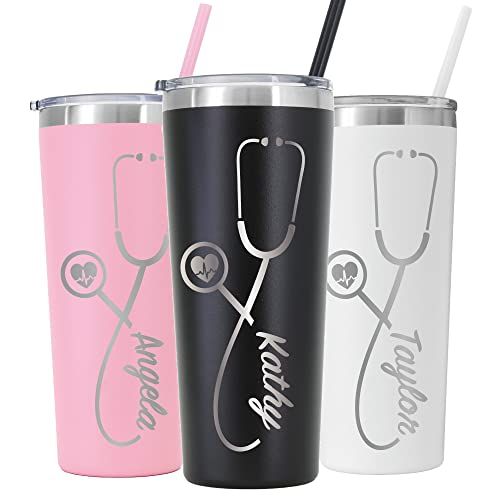 Personalized Engraved Tumbler with Stethoscope