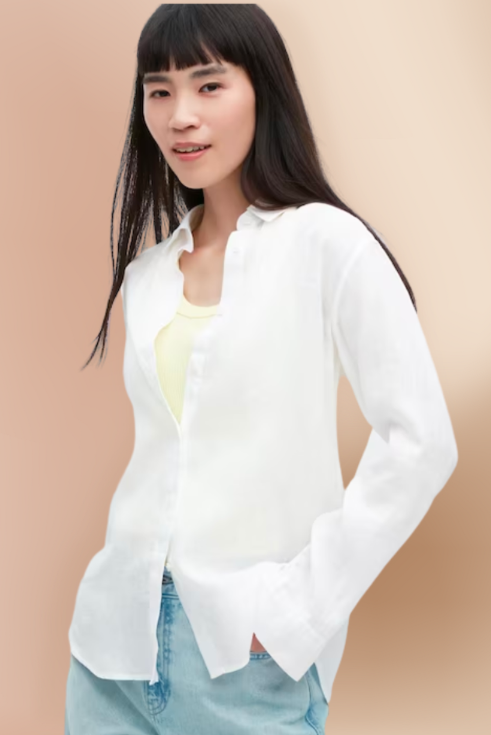 Premium Linen Long-Sleeved Button-Down Shirt