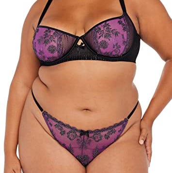 Plus Size Gilded Chains Embroidered Mesh G-String Panty Plus Size Gilded Chains Embroidered Mesh G-String Panty