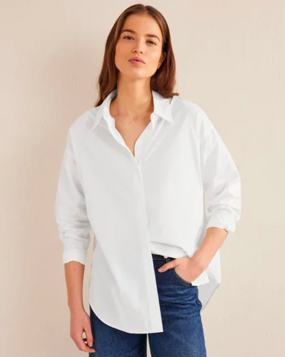 Oversize Cotton Poplin Button-Down Shirt