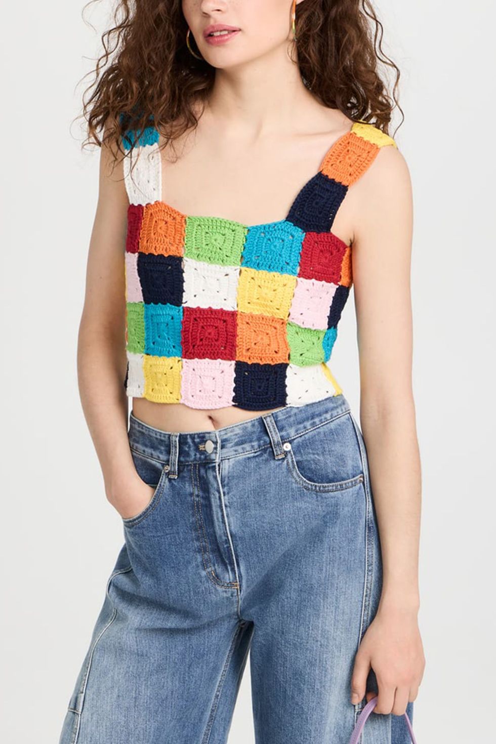 Colorblock Crochet Tank Top