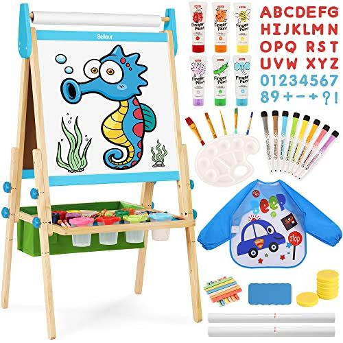 Art Easel For Kids Standing Easel With Magnetic Drawing Board