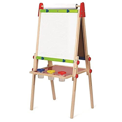 TOP BRIGHT Wooden Art Easel for Kids, Toddler Easel Adjustable with  Painting Whi