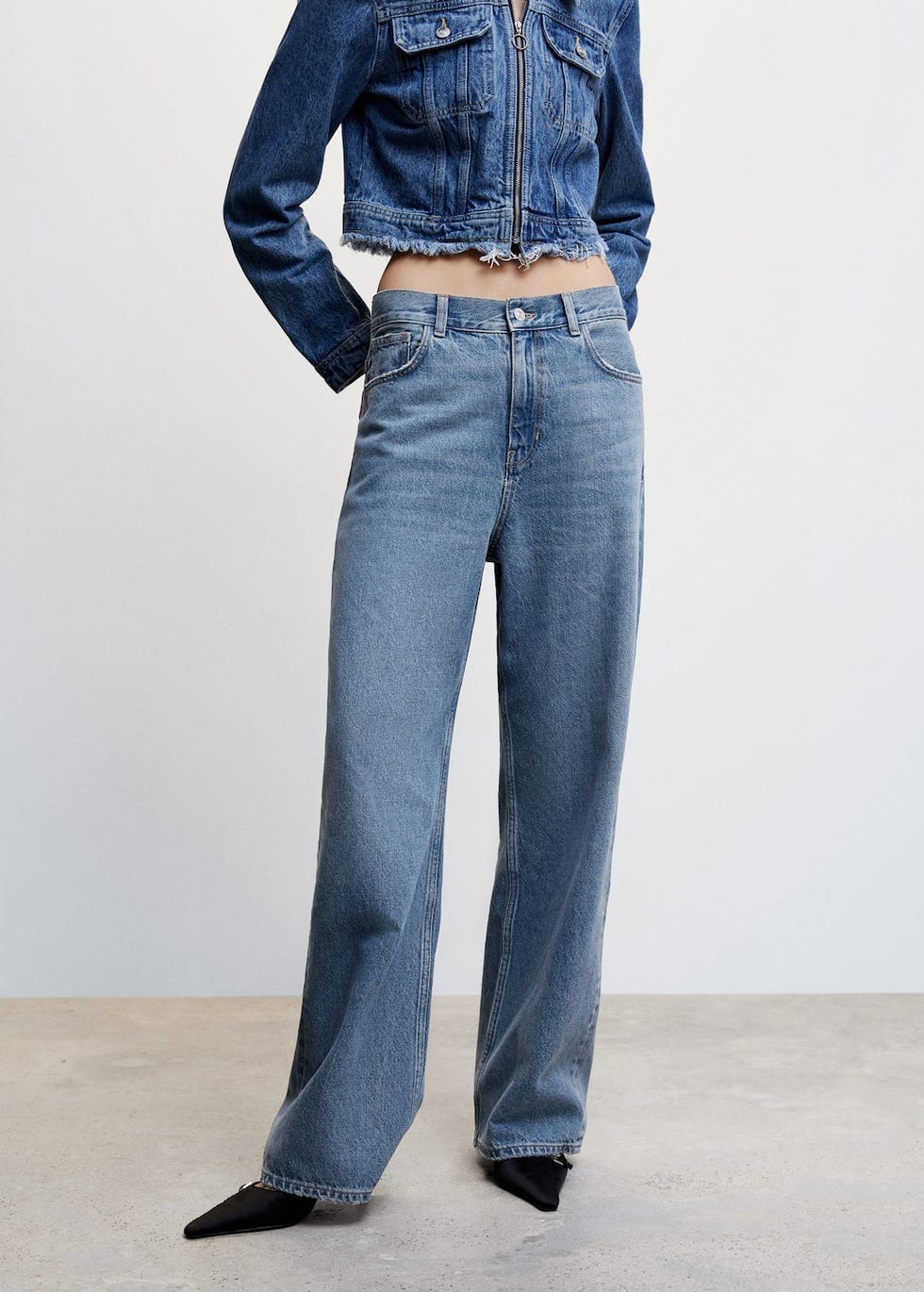 Mango wideleg loose low-rise jeans