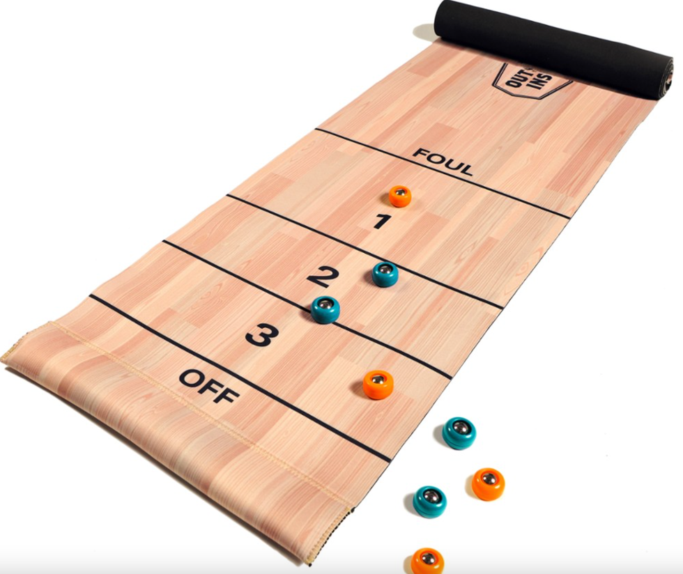 Outside/Inside Roll-Up Shuffleboard Game