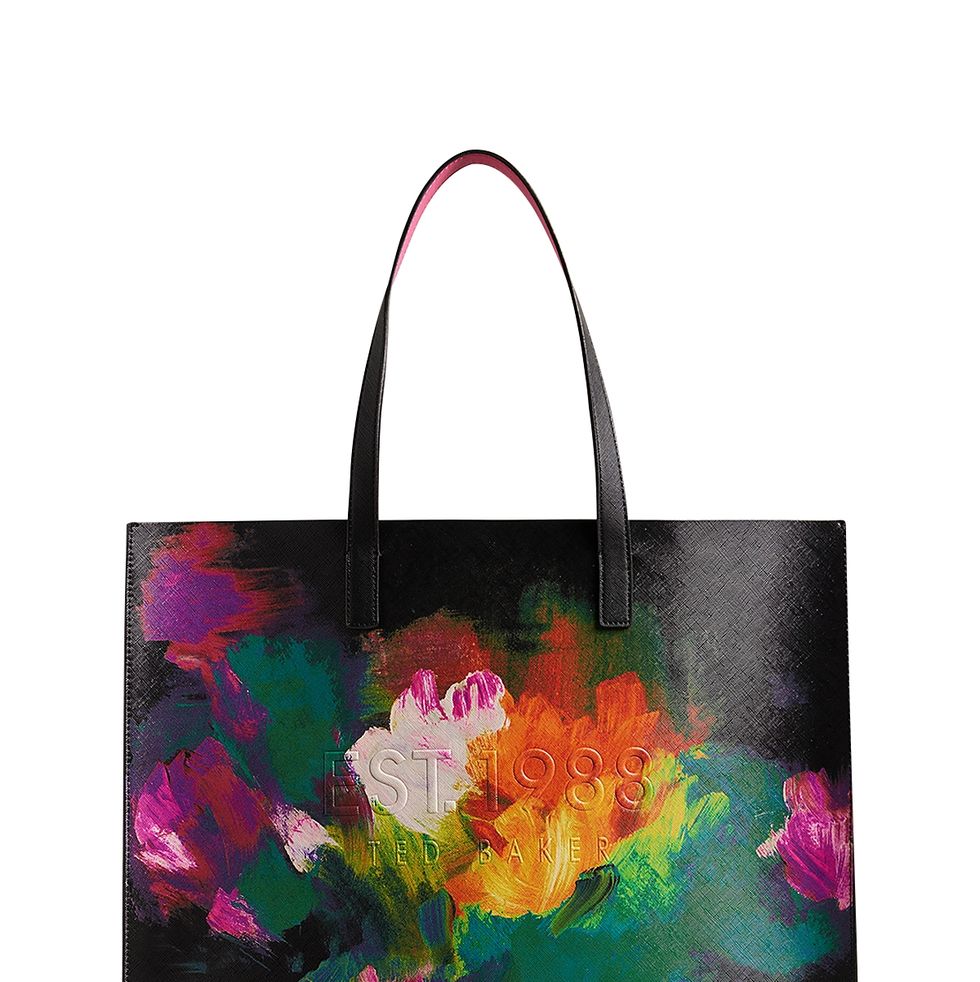 Buy Ted Baker Women Black Floral Print PVC Tote Bag for Women