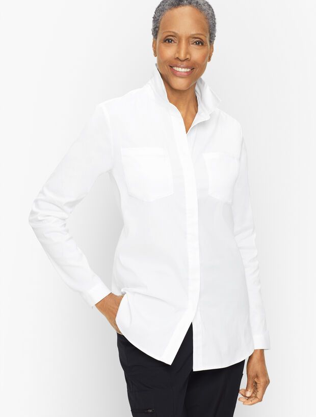 White cotton button up shirt outlet womens