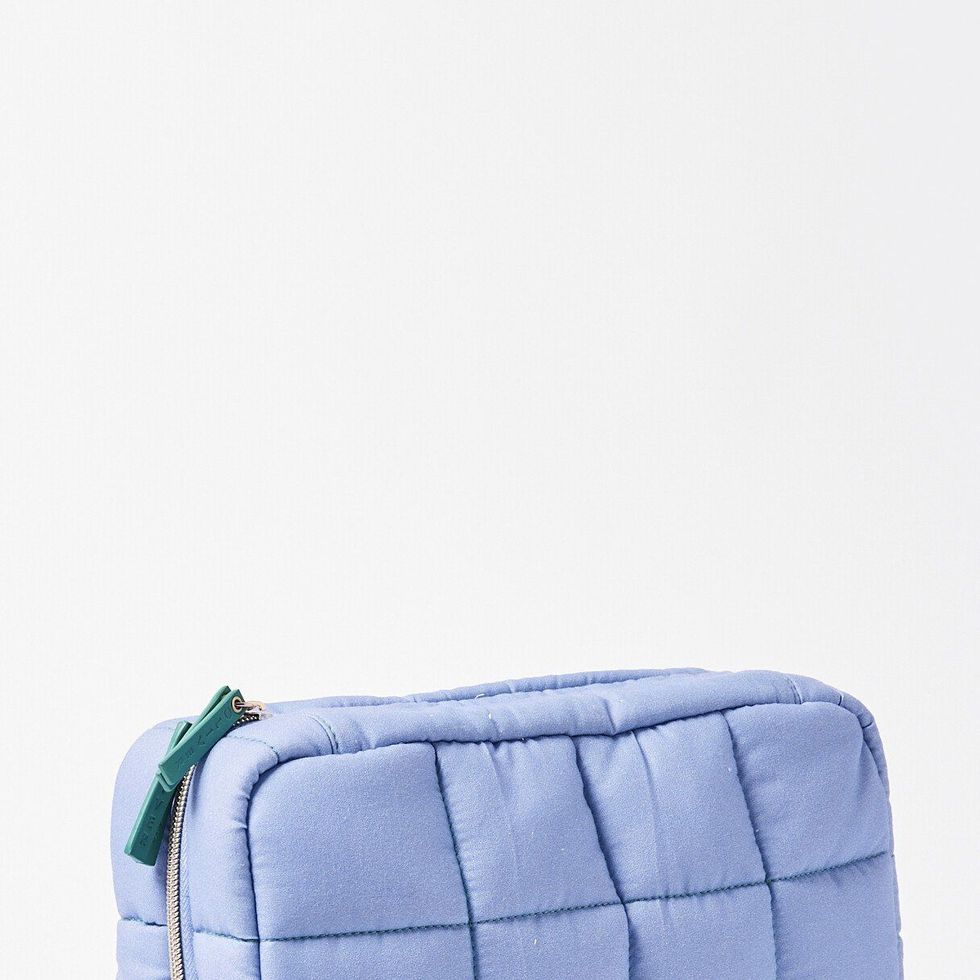 Oliver Bonas Carrie Blue Fold Out Make Up Bag Large