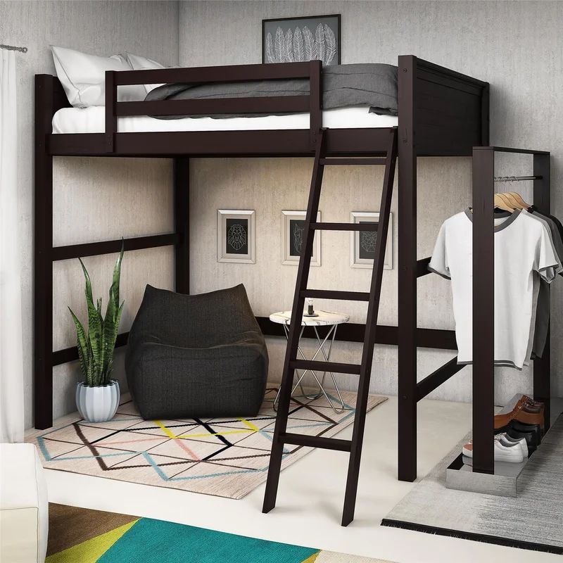 Loft bed with desk deals underneath for adults