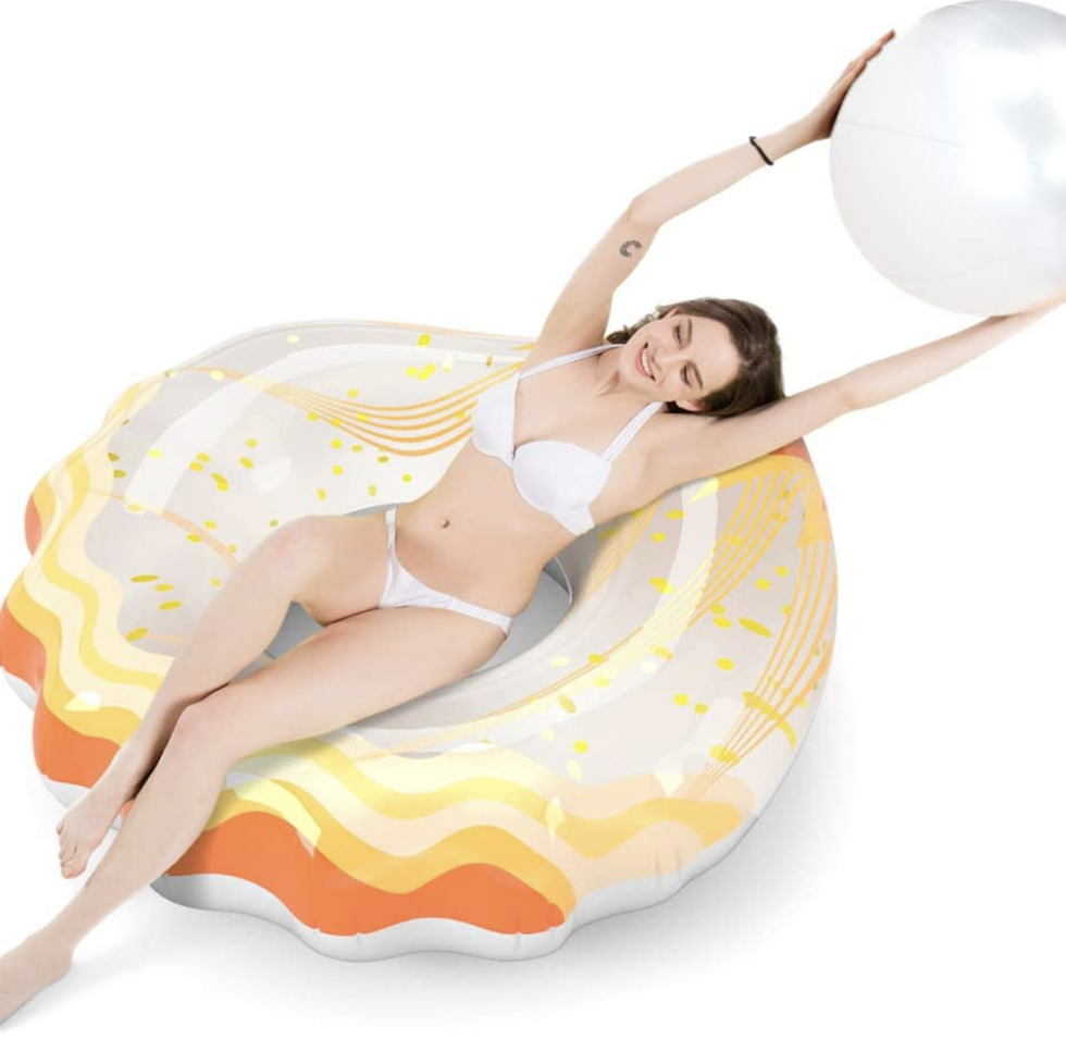 Jasonwell Inflatable Seashell Floatie with Ball 