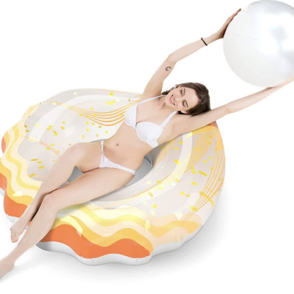 Jasonwell Inflatable Seashell Floatie with Ball 