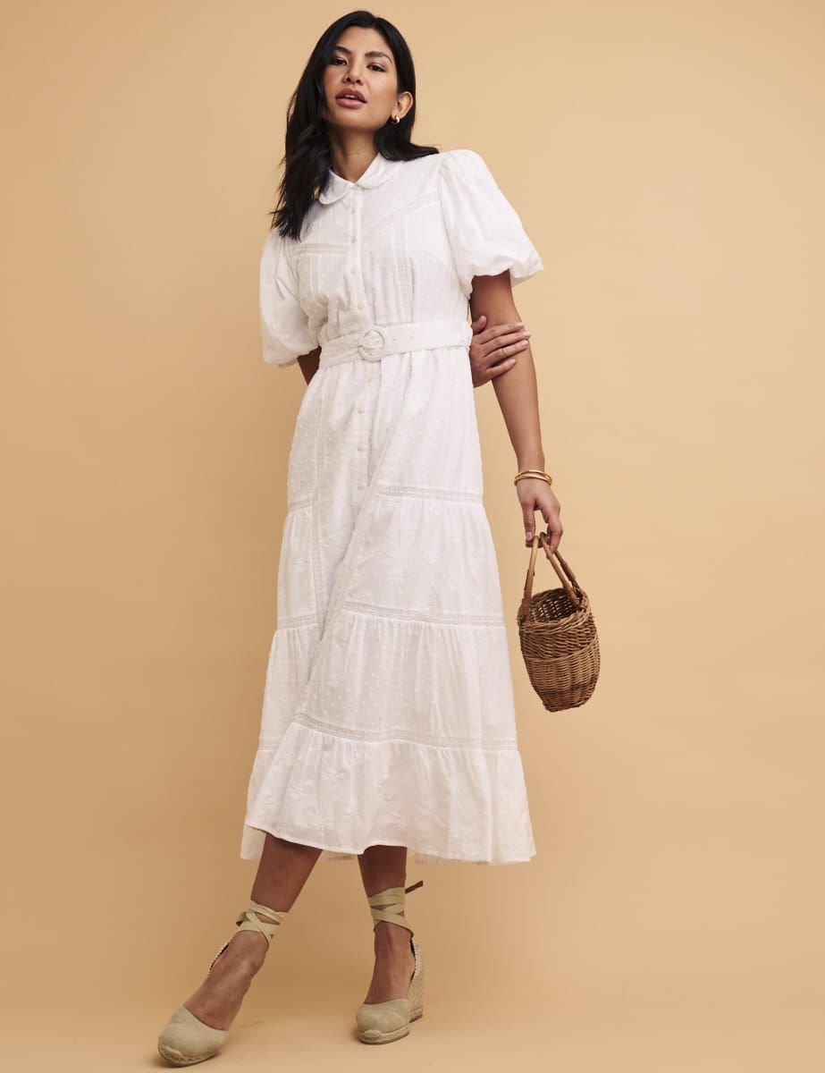 White embroidery cheap anglaise dress