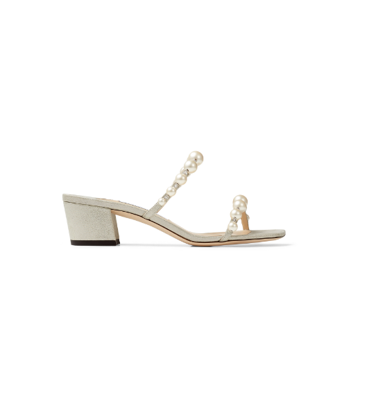 Amara Pearl-Embellished Leather Sandals