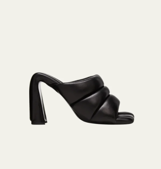 Arc Grid Lambskin Mule Sandals