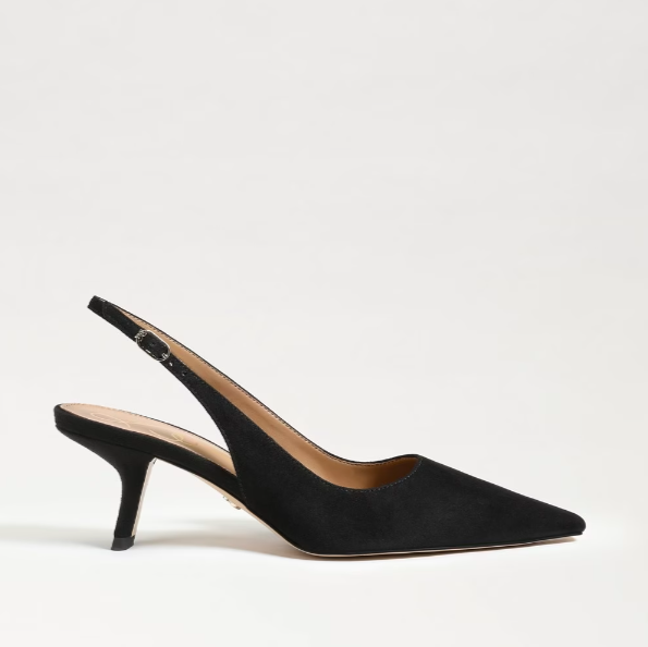 Julie Pro Round-Toe Chunky Heels in Black Tweed- Sustainable & Comfortable  | VIVAIA