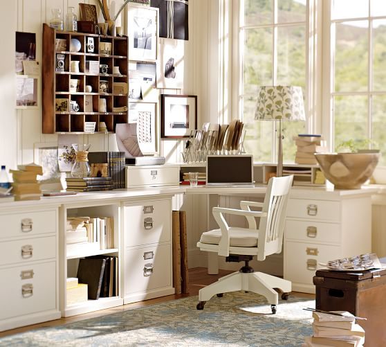 Pottery barn deals desk with shelves