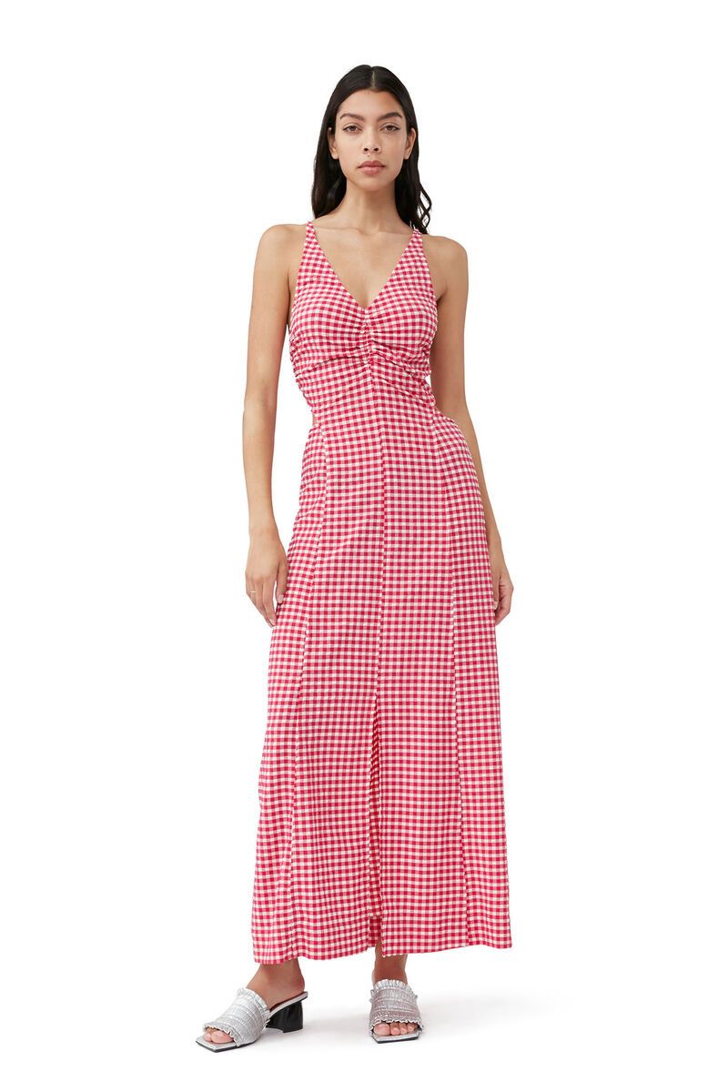 Red gingham best sale maxi dress