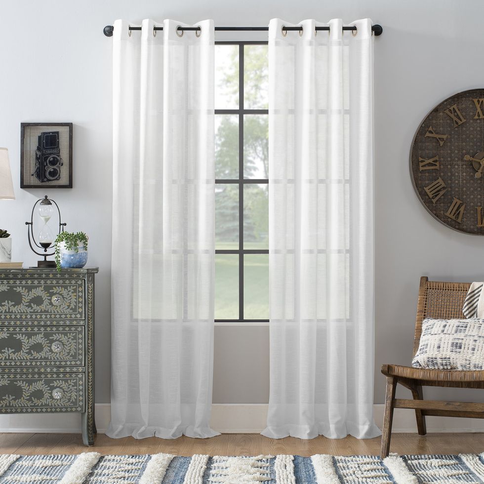 linen blend grommet top curtains