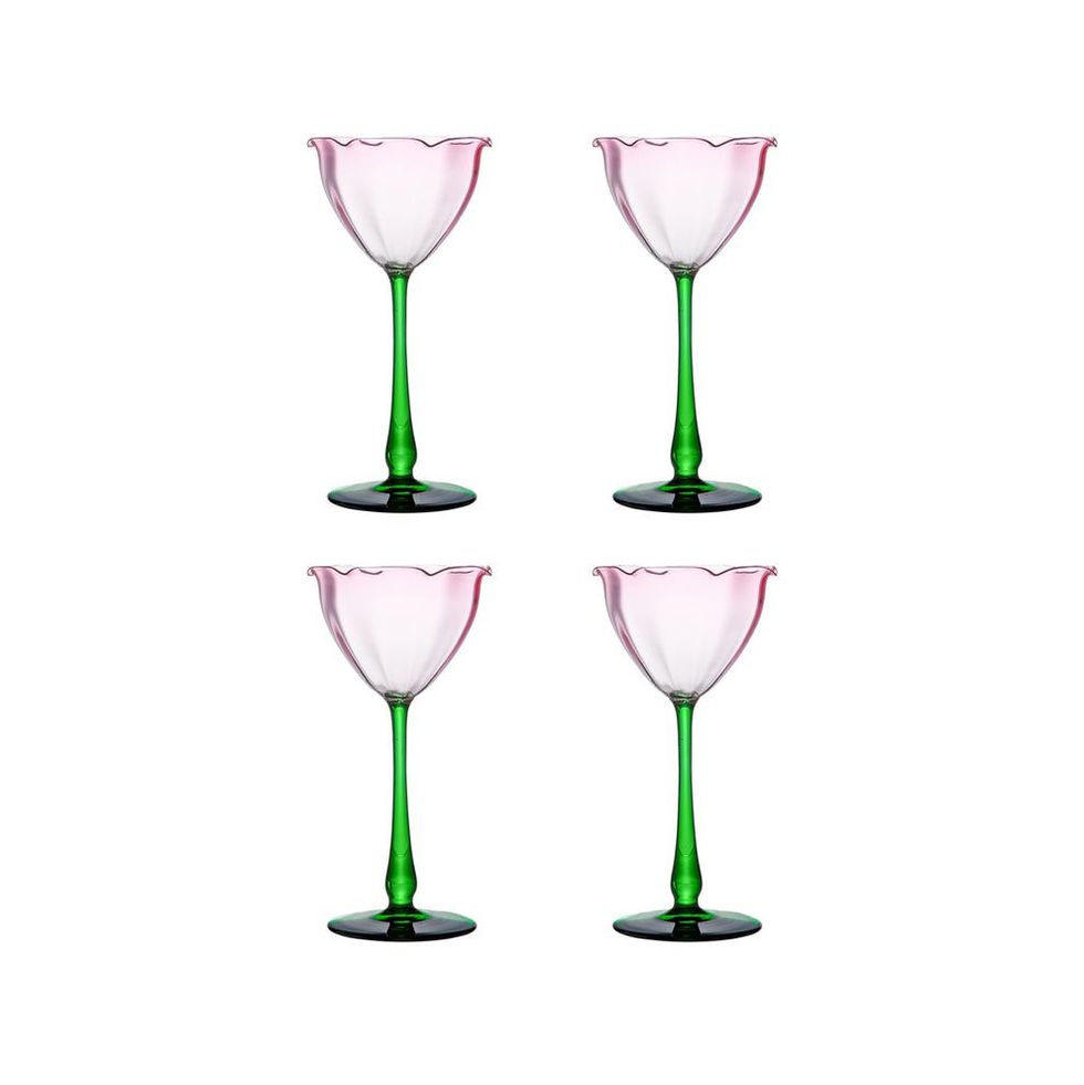 Vintage 1950s Pink Tulip Murano Glass
