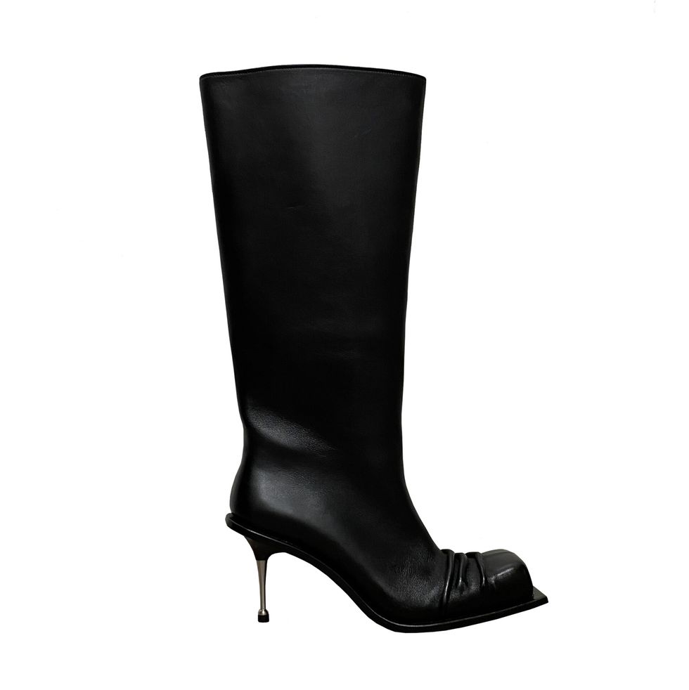 Black Square-Toe Boots