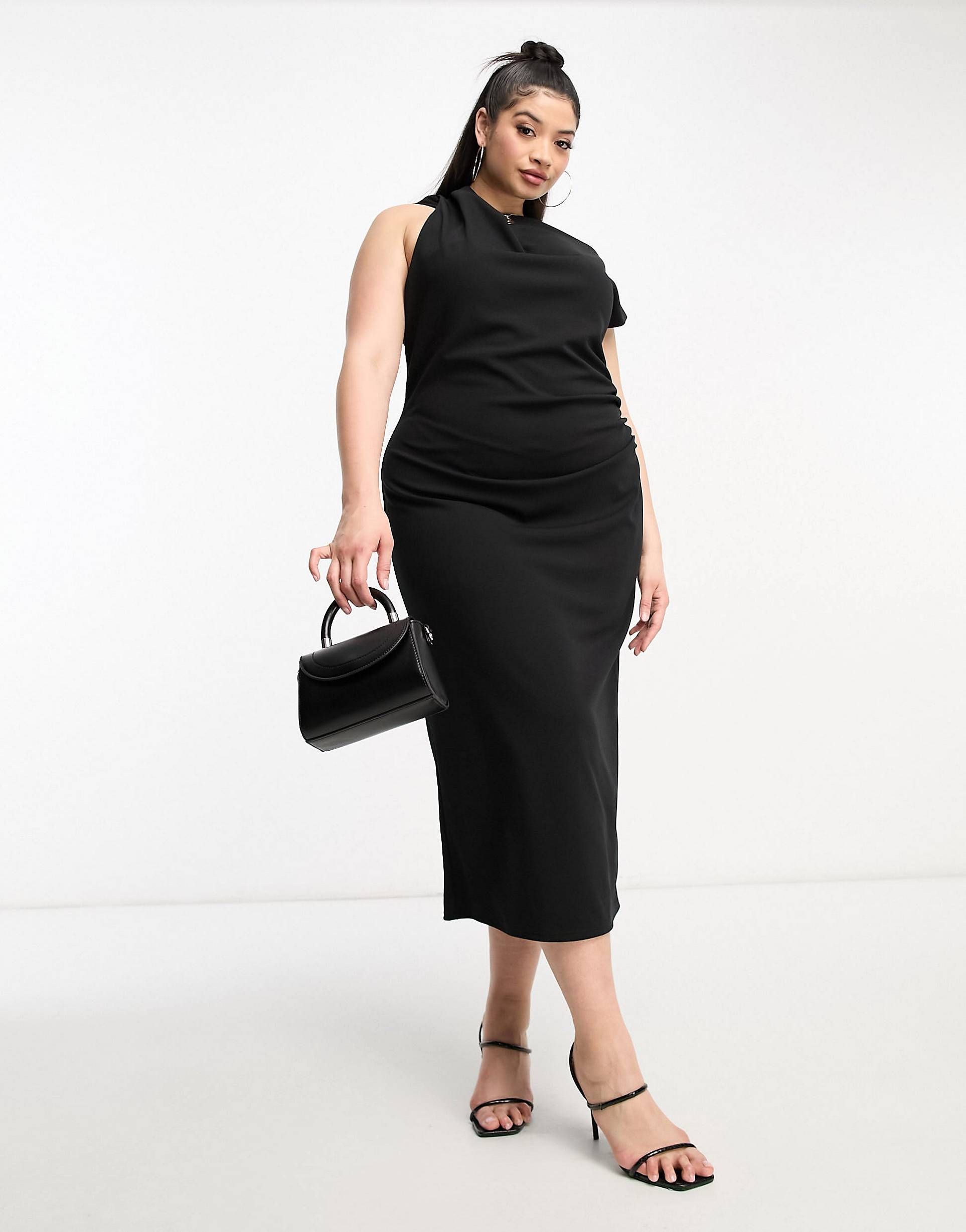 Black dress best sale funeral plus size