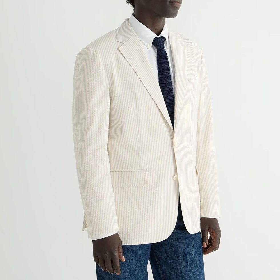 Crosby Classic-Fit Unstructured Suit Jacket in Seersucker