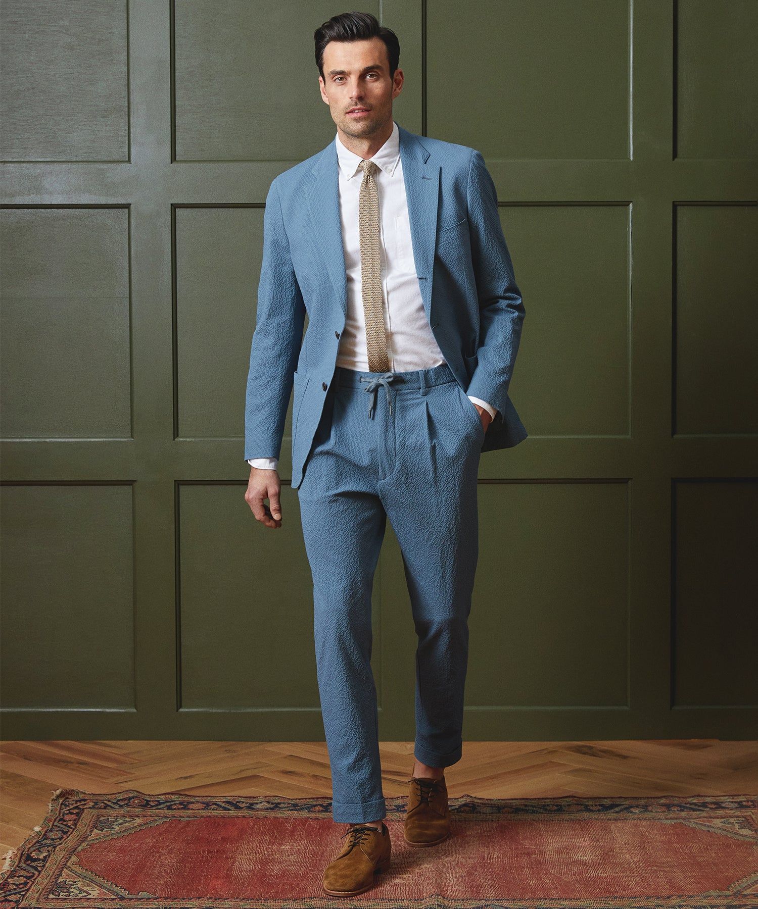 Men's blue seersucker on sale suit