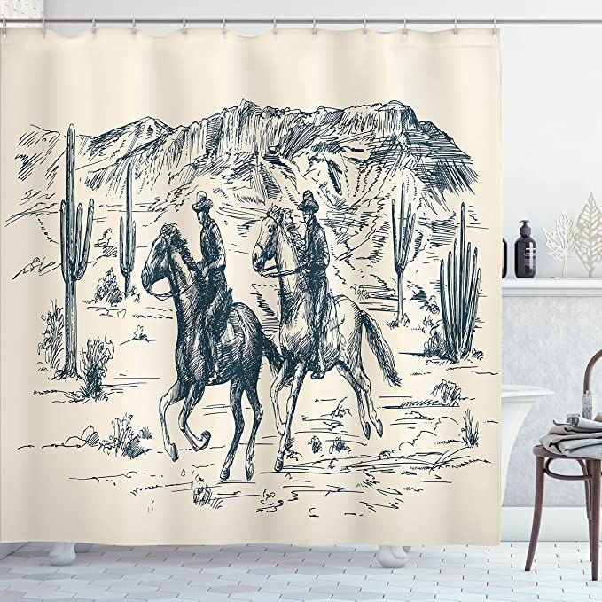 Wild West Illustration Shower Curtain