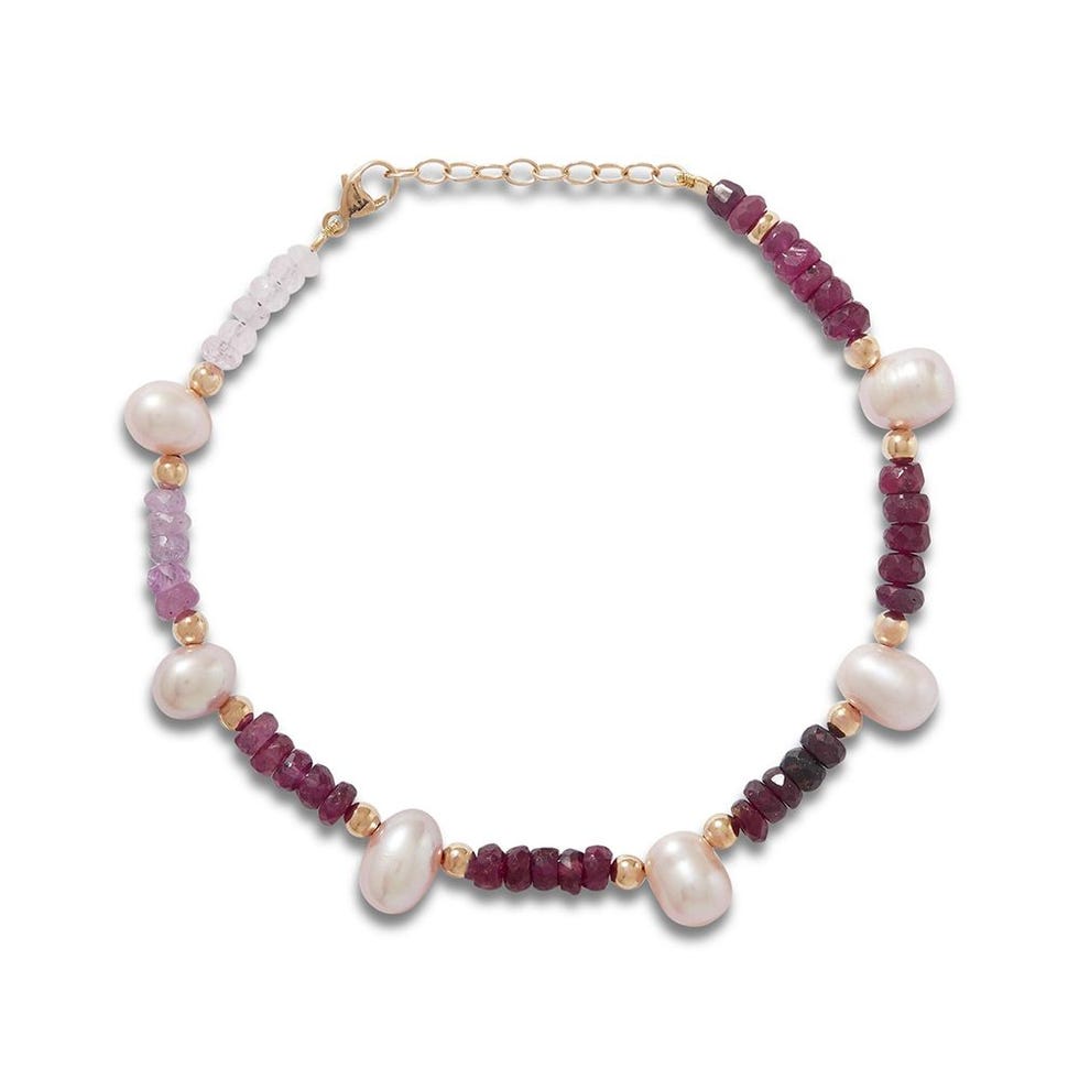 Arizona 14-karat Gold, Ruby and Pearl Bracelet Arizona 14-karat Gold, Ruby and Pearl Bracelet