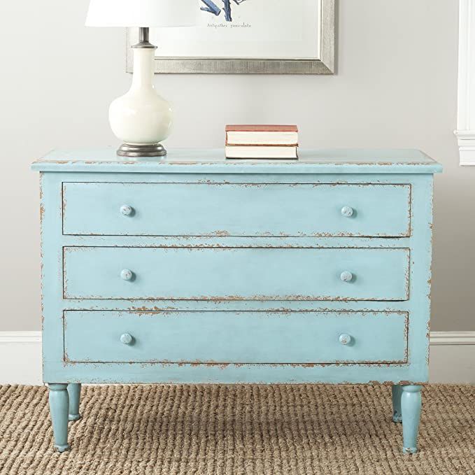  American Homes Collection Distressed Blue 3-Drawer Chest