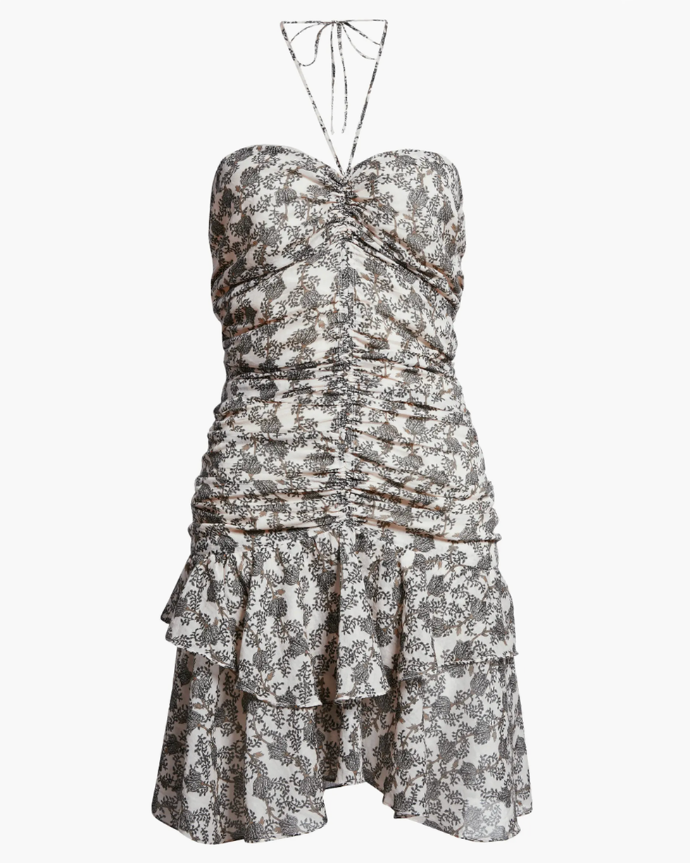 Ilanka Floral Print Cotton Halter Dress Ilanka Floral Print Cotton Halter Dress