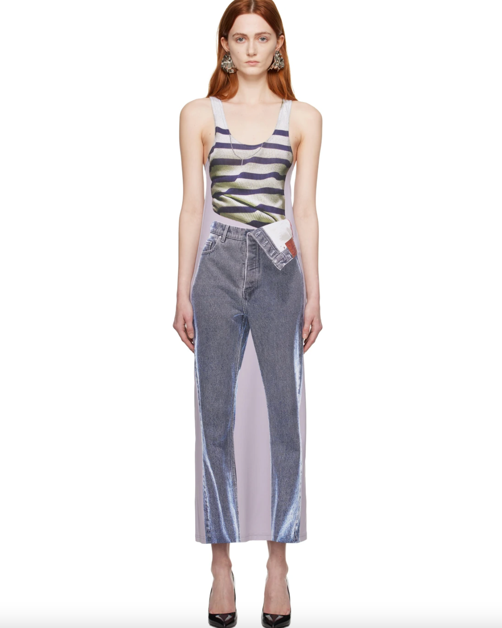 Navy Jean Paul Gaultier Edition Trompe L'Oeil Maxi Dress Navy Jean Paul Gaultier Edition Trompe L'Oeil Maxi Dress