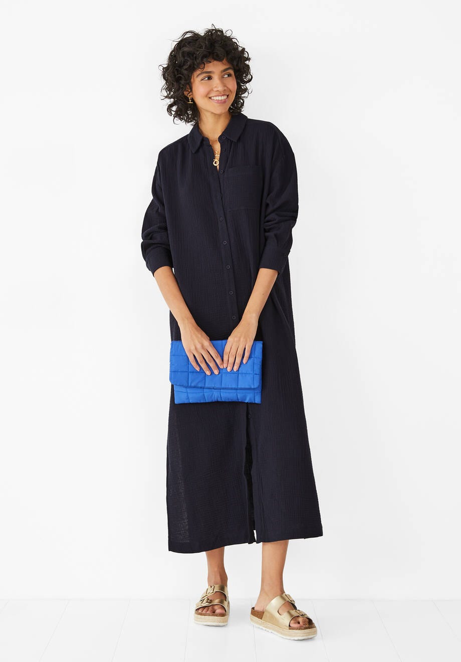 Georgie Textured Shirt Midi Dress