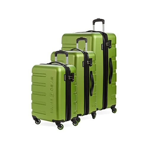 7366 Hardside Expandable Luggage with Spinner Wheels, Green, 3-Piece Set (19/23/27)
