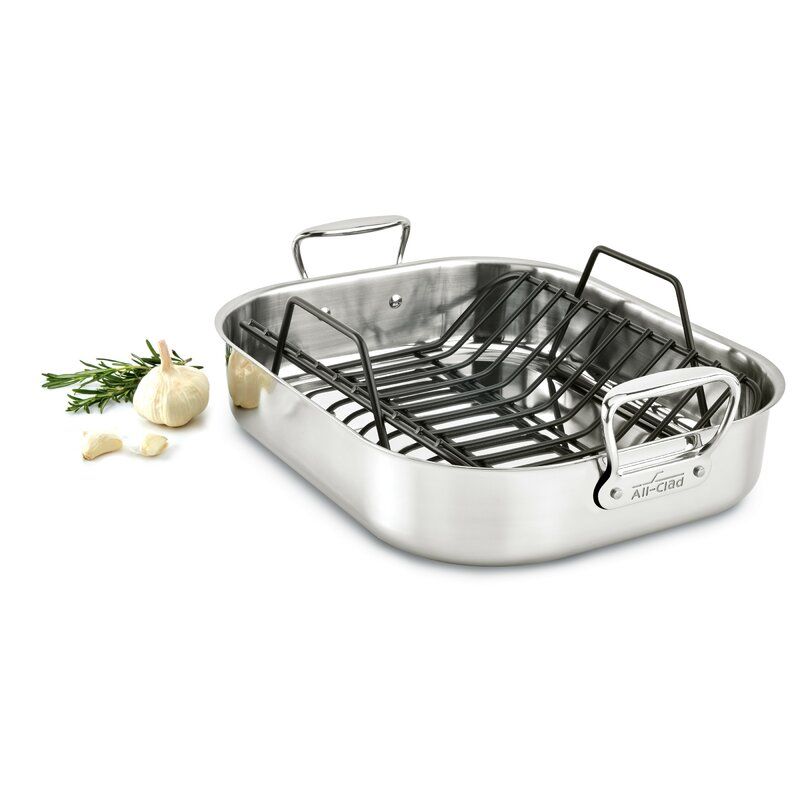 Specialty 16 in. Non-Stick Stainless Steel Roasting Pan