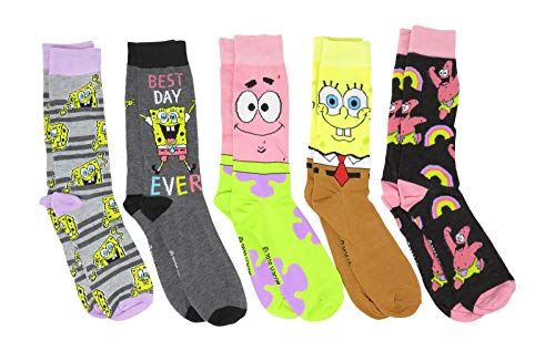 Spongebob Squarepants Men's Crew Socks 5-Pair Pack