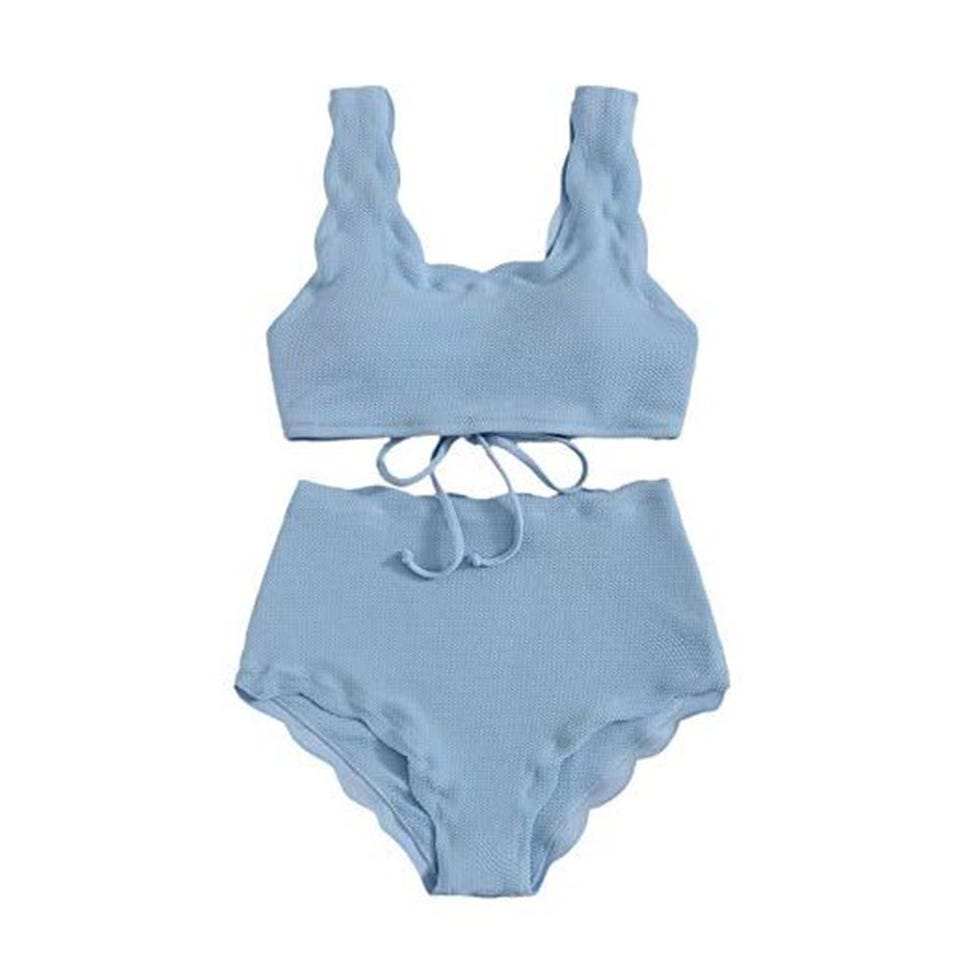 SweatyRocks Scalloped Textured Swimwear